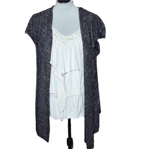 Plus by HS Faux Layered Shimmer Top, Size 3X